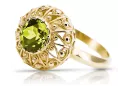 14 Karat Gelbgold Gelber Peridot Ring Vintage Stil vrc059y